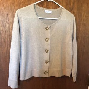Gold Calvin Klein 3/4 Cardigan